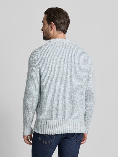 SELECTED HOMME Relaxed fit wollen pullover met extra brede schouders, model 'CHICAGO' Lichtblauw - 5