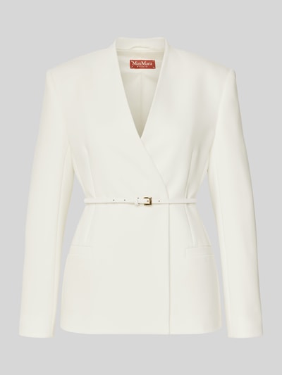 Produktfoto, Taillierter Blazer mit extra Gürtel Modell 'QUINOA' von Max Mara Studio, unifarben, krój slim fit, długie rękawy, kieszenie z przodu