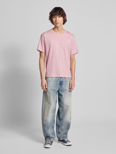 Jack & Jones T-Shirt mit Label-Print Modell 'STAR' Pink 1