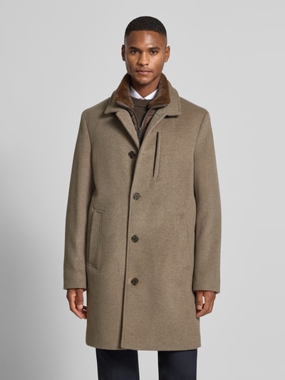 Roy Robson Krótki płaszcz o kroju regular fit z mieszanki bawełny i kaszmiru Beżowy 4