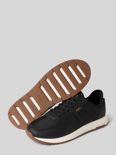 BOSS Sneakers met vetersluiting, model 'Titanium' Zwart - 4