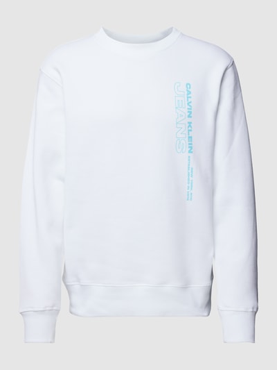 Calvin Klein Jeans Sweatshirt mit Label-Print Weiss 2