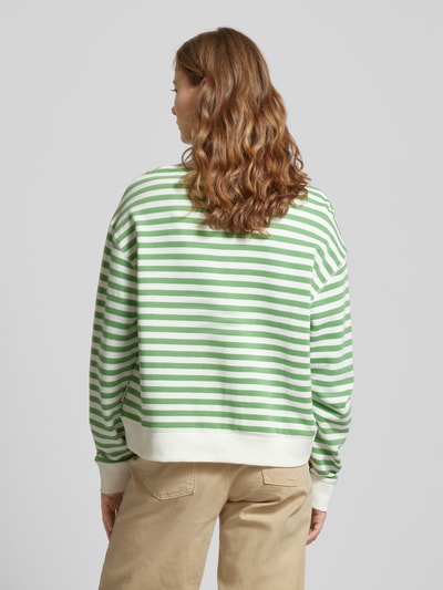 Marc O'Polo Denim Sweatshirt met labelprint Lichtgroen - 5