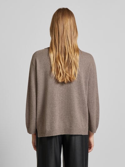 Oui Gebreide pullover met steekzak Taupe - 5