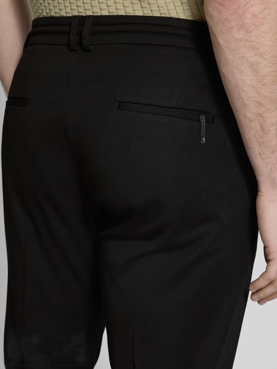 Cinque Tapered Fit Stoffhose mit Bügelfalten Modell 'JUNO' Black 3