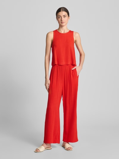 Jake*s Casual Spodnie materiałowe z szeroką nogawką i elastycznym pasem Wiśniowy 1