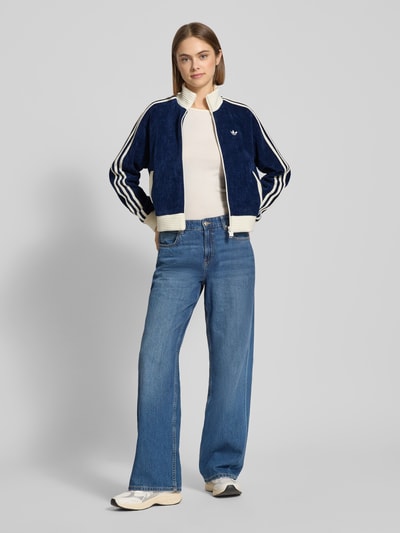 adidas Originals Sweatjack met opstaande kraag en labelstitching Donkerblauw - 1