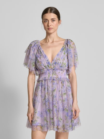 LACE & BEADS Cocktailkleid mit Volants Flieder 4