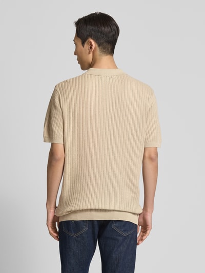 Casual Friday Regular Fit Poloshirt mit Strukturmuster Modell 'Karl' Taupe 5