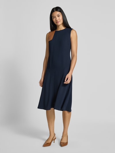 Lauren Ralph Lauren Knielanges Kleid mit Rundhalsausschnitt Modell 'MIAMEN' Marine 1