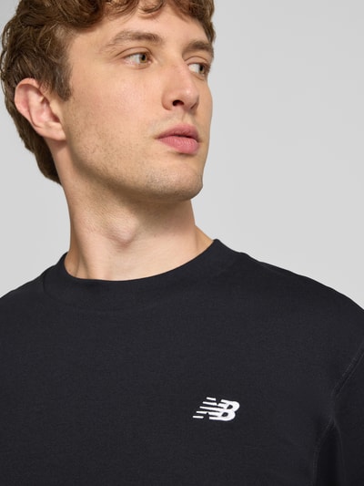 New Balance t-shirt z logo i okrągłym dekoltem Czarny 3