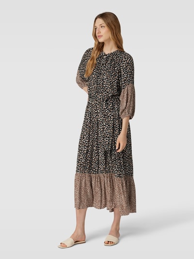 SMASHED LEMON Midi-jurk met all-over motief Zwart - 1
