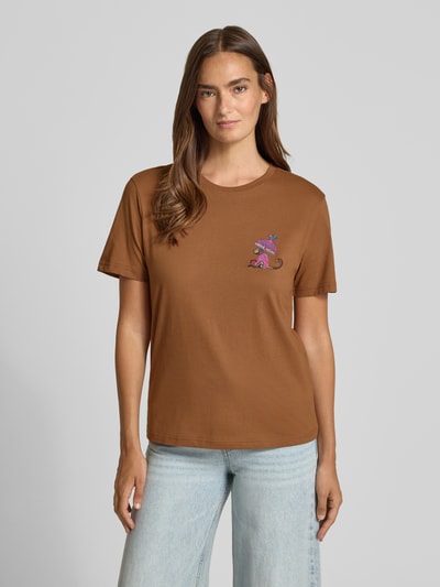 Jake*s Casual Regular Fit T-Shirt aus Baumwoll-Mix Modell 'ELI'                                                                                                                                                                                                                                                                                   ' Schoko 4