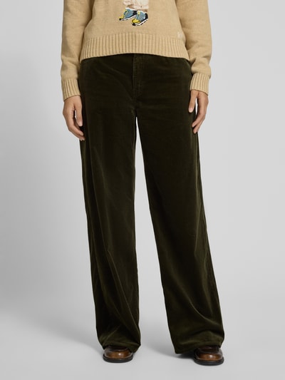 Polo Ralph Lauren Wide Leg Cordhose im 5-Pocket-Design Oliv 4