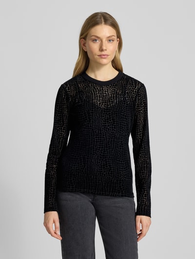 JOOP! Longsleeve mit geripptem Rundhalsausschnitt Modell 'TEIDA' Black 4