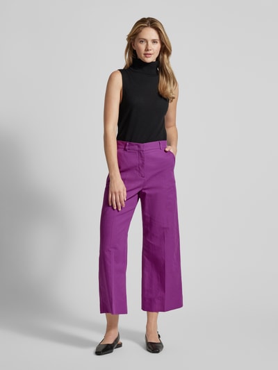 Weekend Max Mara Flared Cut Stoffhose mit Gürtelschlaufen Modell 'ZIRCONE' Violett 1