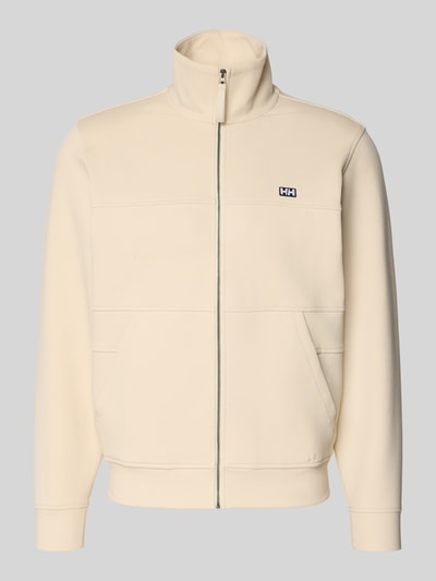 Produktfoto, Sweatjacke mit Label-Patch Modell 'KOSTER' von Helly Hansen in Beige, aus Baumwoll-Mix mit Stretch, gerader Schnitt, Reißverschluss.
