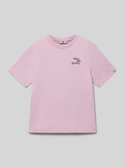 Garcia Regular Fit T-Shirt mit Logo-Print Rosa 1