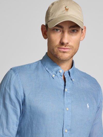 Polo Ralph Lauren Koszula lniana o kroju regular fit z kołnierzykiem typu button down Niebieski melanż 3