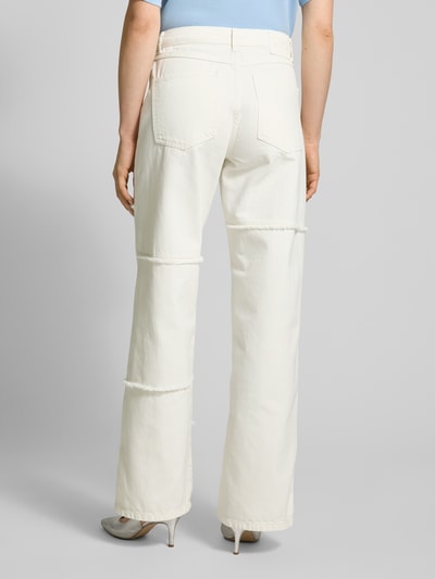 Essentiel Wide Leg Jeans mit Fransen Modell 'Haster' Offwhite 5