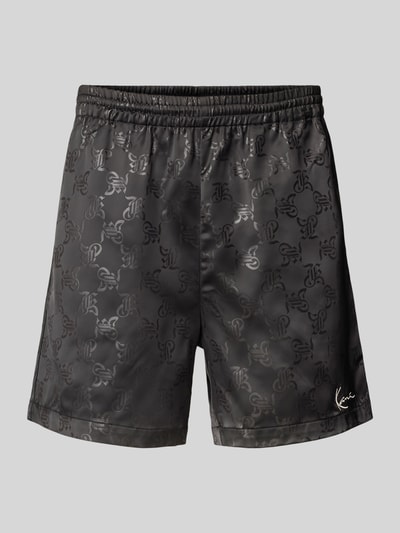 KARL KANI Relaxed Fit Shorts mit Allover-Logo-Print Modell 'Signature' Black 2