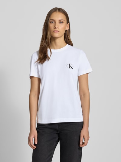 Calvin Klein Jeans T-shirt met labelprint in een set van 2 stuks Lichtgrijs - 4