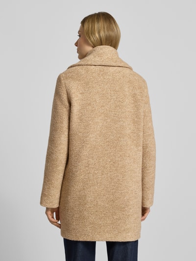 Fuchs Schmitt Lange jas met wol en sjaaldetail Camel - 5