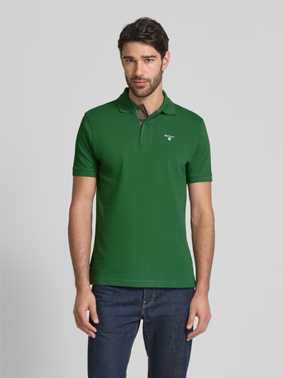 Barbour Slim Fit Poloshirt mit Label-Stitching Oliv 4