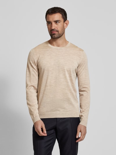 MAERZ Muenchen Strickpullover aus Schurwolle Modell 'ON SUMMER' Sand 4