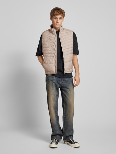 Jack & Jones Bodywarmer met opstaande kraag, model 'STATE' Beige - 1