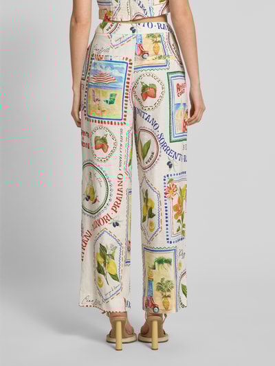 Forever New Stoffen broek van een mix van linnen en viscose in all-over look Wit - 5