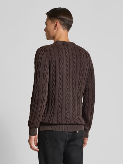 MCNEAL Gebreide pullover met ribboorden Chocoladebruin - 5