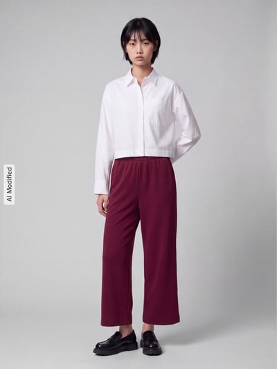 Tom Tailor Loose Fit Sweatpants mit Viskose-Anteil Bordeaux 1