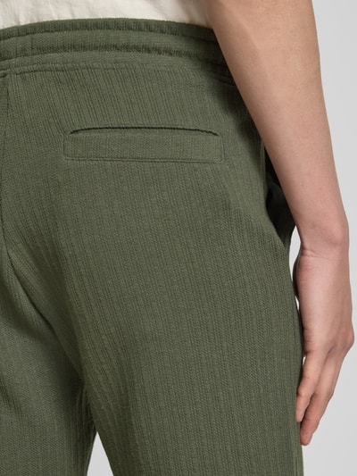 MCNEAL Korte regular fit broek met structuurmotief Kaki - 3