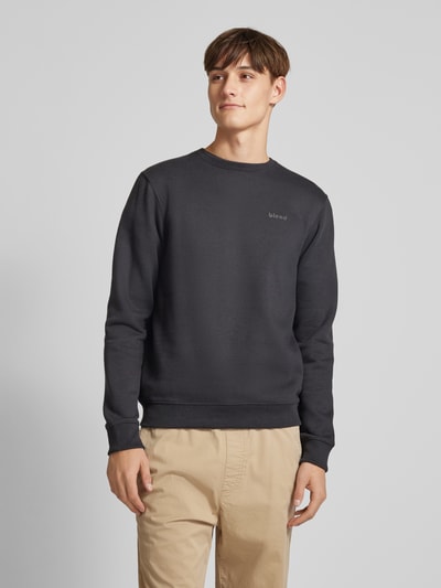 Blend Sweatshirt met ribboorden, model 'Downton' Zwart - 4