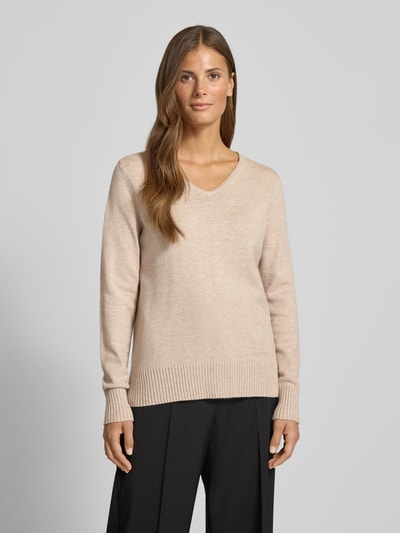 Christian Berg Woman Bluzka z długim rękawem o kroju regular fit z imitacji dzianiny z mieszanki wiskozy Metaliczny beżowy melanż 4