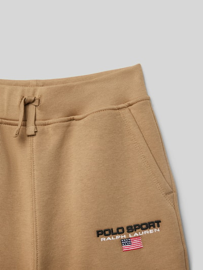 Polo Sport Sweatpants met labelstitching Lichtbruin - 2