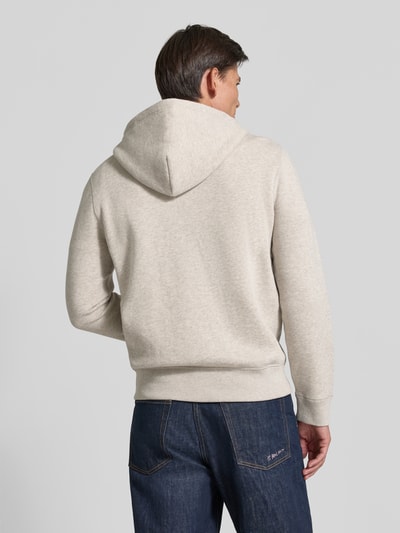 Męski model nosi Regular Fit Sweatjacke aus Baumwoll-Mix von Polo Ralph Lauren, jasnoszara, gładka tkanina, całkowity widok z tyłu