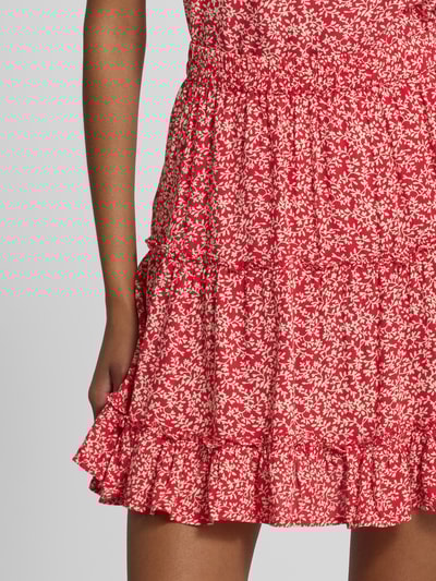 Pieces Regular Fit Mini-Rock mit elastischem Bund Modell 'NYA' Rot 3