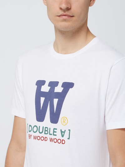 Wood Wood T-Shirt mit Flockprint Modell 'Aze'  Weiss 3