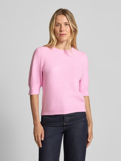 Vero Moda Comfort Fit Strickpullover mit Puffärmeln Modell 'DOFFY' Rosa 4