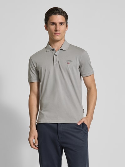 Napapijri Regular Fit Poloshirt mit Label-Stitching Modell 'elbas' Stein 4