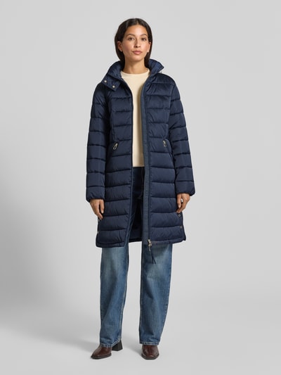 JOOP! Gewatteerde lange jas met opstaande kraag, model 'Christin' Marineblauw - 1