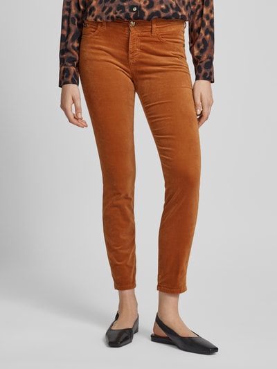 Marc Cain Slim fit broek met siernaden Cognac - 4