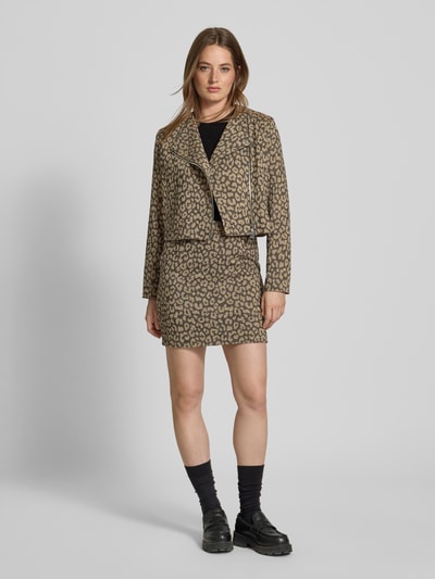 BOSS Orange Regular Fit Bikerjacke aus Baumwoll-Mix Beige 1