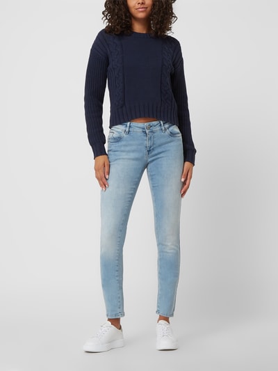 Blue Monkey Slim fit jeans met stretch, model 'Laura' Lichtblauw - 1