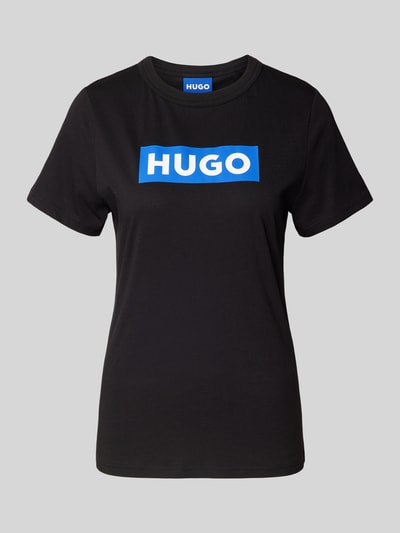 Hugo Blue T-Shirt mit Label-Print Black 2