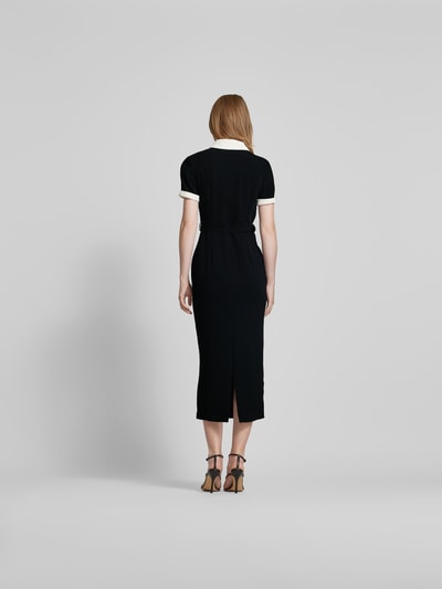 Self-Portrait Midikleid mit kurzer Knopfleiste Black 5