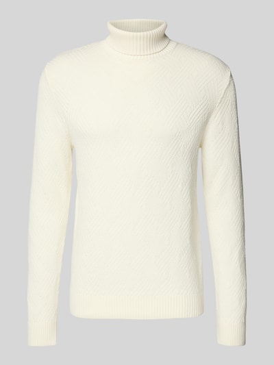 SELECTED HOMME Regular Fit Rollkragenpullover aus reiner Baumwolle Modell 'TREVOR' Offwhite 2