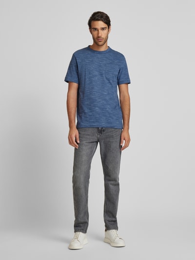 Tom Tailor Regular Fit T-Shirt aus Baumwoll-Mix mit Brusttasche Blau 1